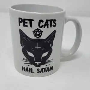 Dining | Pet Cats Hail Satan Sphinx Cat Pentagram Coffee Tea Mug In ...